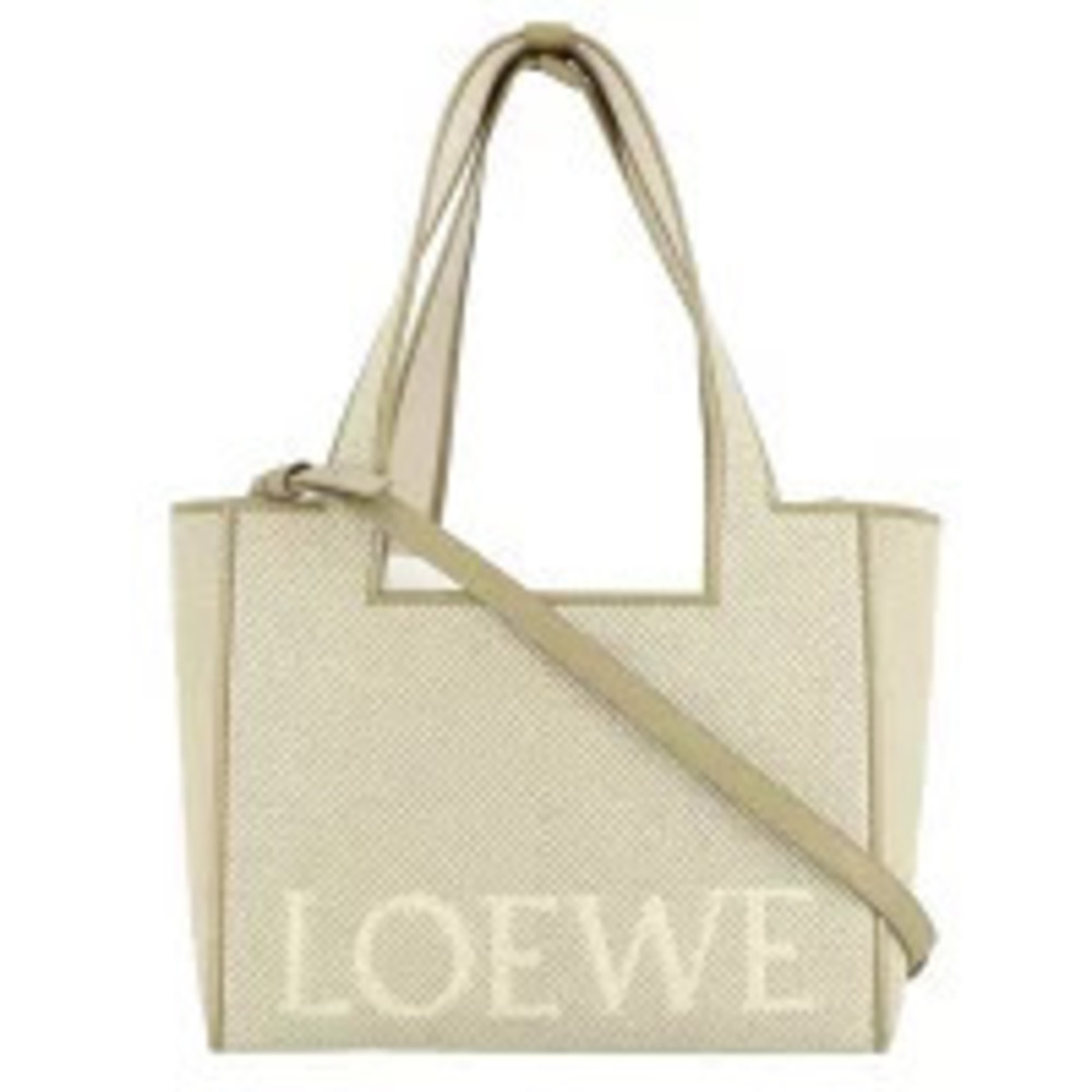 Loewe Font Tote Bag Leather Gold